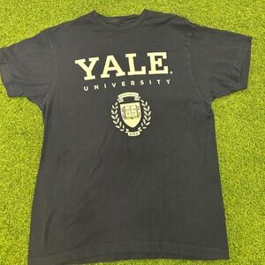 Yale University T-Shirt Mens Large Navy Blue Ivy League Crest‎ Graphic Tee L